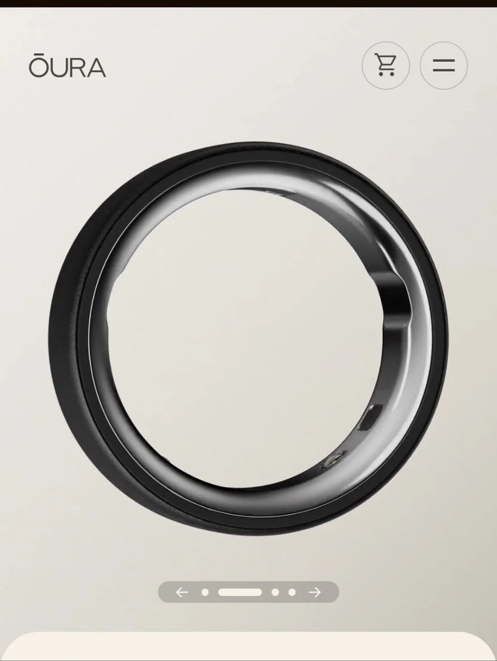 Oura Ring (Black Exterior with Silver Interior)